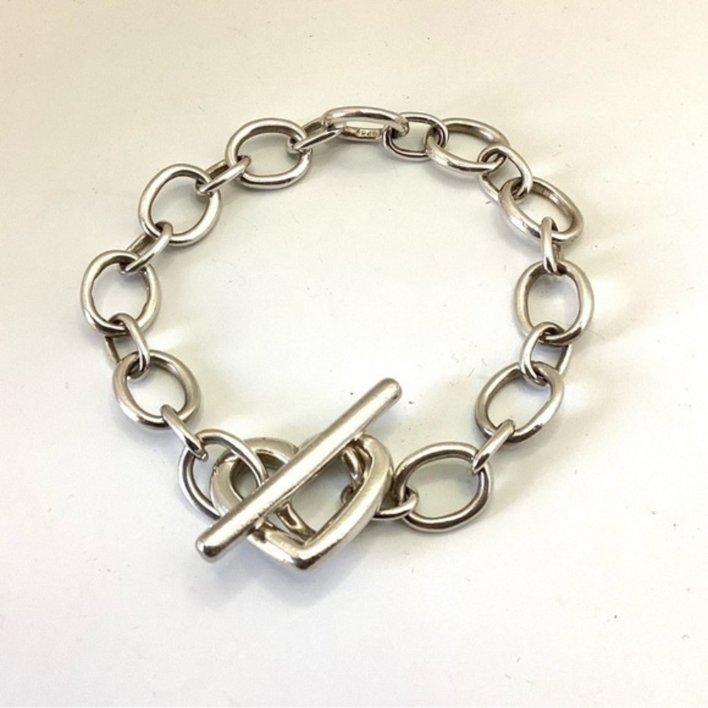 Heart Bracelet Solid Sterling Silver - image 1
